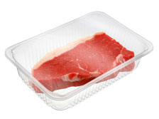 Steak in Clear Polymer Tray